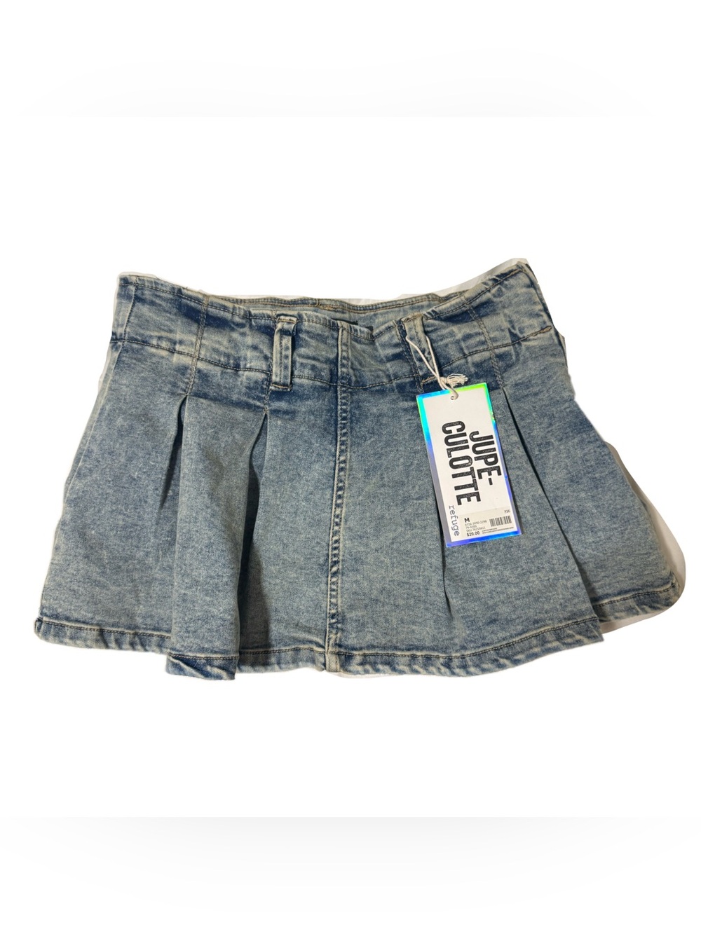 Denim Pleated Skort - Light Blue